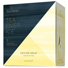 Tea Forte アイスセイロンゴールド TEA OVER ICE、ピッチャーサイズのアイス紅茶インフューザー、5 パックボックス Tea Forte Iced Ceylon Gold TEA OVER ICE, Pitcher-Size Iced Black Tea Infusers, 5pk Box