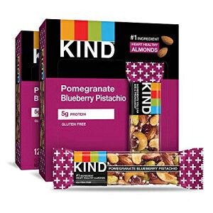 KIND Nut Bars, Pomegranate Blueberry Pistachio, 1.4 Ounce, 24 Count, Gluten Free, Low Glycemic Index, 5g Protein