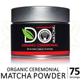 DoMatcha-有機セレモニアル抹茶パウダー、抗酸化物質、カフェイン、L-テアニンの天然源、集中力とリラックスを促進、75サービング（2.82オンス） DoMatcha - Organic Ceremonial Matcha Powder, Natural Source of Antioxidants, Caffeine, and L-Theanine,