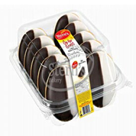 ミニ ブラック & ホワイト クッキー 10 パック、ブラック & ホワイト クッキー | ニューヨークスタイルのブラック＆ホワイトクッキー | スナックケーキ | オールナチュラル、新鮮でおいしい | コーシャ | クッキー 10 枚入りトレイ | 10オン