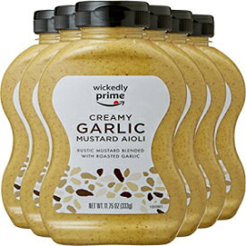 Wickedly プライムマスタード、ガーリックアイオリ、11.75 オンス (6 個パック) Wickedly Prime Mustard, Garlic Aioli, 11.75 Ounce (Pack of 6)