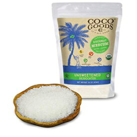 COCOGOODSCO CocoGoods Co Single-Origin Organic Unsweetened Desiccated Coconut MEDIUM, 16 oz (Pack of 2)