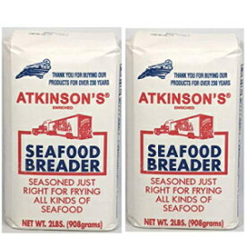 アトキンソンズ シーフード ブレッダー あらゆる種類のシーフードを揚げるのにちょうどいい濃縮と味付け 2 - 2 ポンド バッグ Atkinson's Seafood Breader Enriched & Seasoned Just Right For Frying All Kinds of Seafood 2 - 2 Lb. Bags