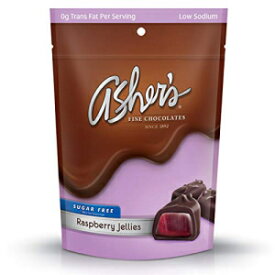 Asher'sチョコレート、砂糖不使用ダークチョコレートラズベリーゼリー、患者に優しいチョコレート、コーシャーチョコレートの小ロット、1892年以来家族経営、15オンス。(ダークチョコレートラズベリーゼリー) Asher's Chocolate, Sugar Free Dark Chocolate Rasp