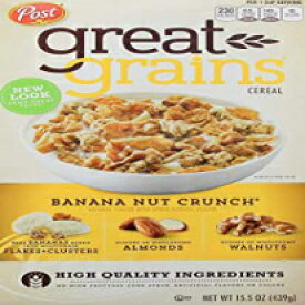 ポスト グレート グレーンズ バナナ ナッツ クランチ 全粒シリアル 15.5 オンス 箱 Post Great Grains Banana Nut Crunch Whole Grain Cereal 15.5 oz. Box