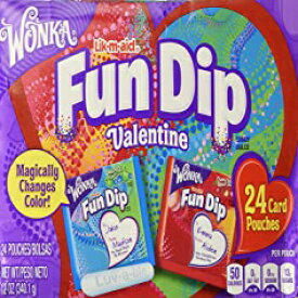 ウォンカ ファン ディップ バレンタイン カード & キャンディ キット 24 個 Wonka Fun Dip Valentine Card & Candy Kit 24 Count