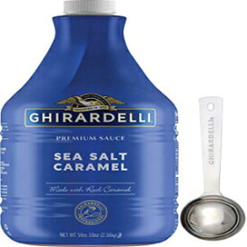 ギラデリ - シーソルトキャラメル風味ソース、90.4オンスボトル、ギラデリ刻印入りバリスタスプーン付き Ghirardelli - Sea Salt Caramel Flavored Sauce, 90.4 Ounce Bottle with Ghirardelli Stamped Barista Spoon
