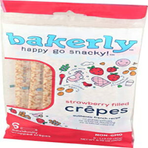 Bakerly Happy Go Snacky! Strawberry Filled Crepes, Authentic French Recipe Individually Wrapped,, 6.78 Oz (Pack Of 9)