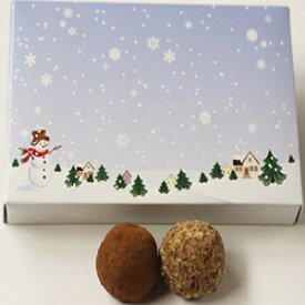 Scott's Cakes Cocoa Covered Dark and Pecan White Chocolate Truffles in a 1 Pound Winter Wonderland Box