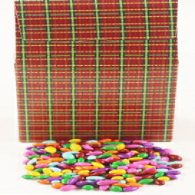 Scott's Cakes レインボー ミックス チョコレートで覆われたヒマワリの種 8 オンス スタンディングクリスマスチェック柄ボックス Scott's Cakes Rainbow Mix Chocolate Covered Sunflower Seeds in a 8 oz. Standing Christmas Plaid Box