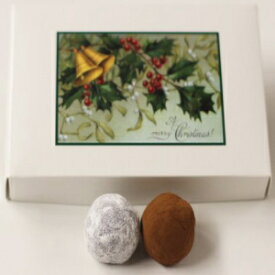 Scott's Cakes Arctic Snow Covered Dark and Cocoa Covered White Chocolate Truffles in a 1 Pound Mistletoe Box