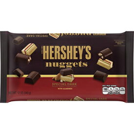 HERSHEY'S SPECIAL ダークナゲット、グルテンフリー、アーモンド入りのほんのり甘いダークチョコレートキャンディ、12 オンスバッグ (4 個パック) HERSHEY'S SPECIAL DARK Nuggets, Gluten-Free Mildly Sweet Dark Chocolate Candy with Almonds, 12