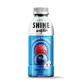 Powerful Hydration Water, Mixed Berry Acai Flavored Drink with Vitamin D, Antioxidant Beverage, Zero Sugar, Pack of 12 Bottles, 500mL Each - ShineWater