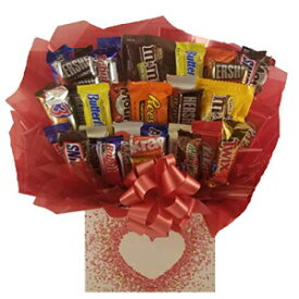 チョコレートキャンディブーケ（紙吹雪ハート） Chocolate Candy Bouquet (Confetti Heart)