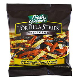 フレッシュグルメトルティーヤストリップ、三色、0.5オンスバッグ（100個パック）フレッシュグルメ Fresh Gourmet Tortilla Strips, Tri-Color, 0.5-Ounce Bags (Pack of 100) by Fresh Gourmet