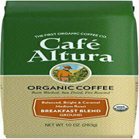 Café Altura オーガニック コーヒー、挽いたもの、3 パック 10 オンス (ブレックファストブレンド) Café Altura Organic Coffee, Ground, 3 pack 10 oz. (Breakfast Blend)