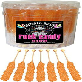 バッファロー・ビルズ オレンジ ロック キャンディ オン ア スティック (36カラットのタブ オレンジ色のロック キャンディ クリスタル スティック) Buffalo Bills Orange Rock Candy On A Stick (36-ct tub orange colored rock candy crystal