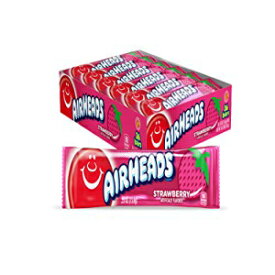 Airheads Candy、個別包装されたフルサイズバー、ストロベリー、バルクタフィー、溶けない、パーティー、0.55オンス（36個パック） Airheads Candy, Individually Wrapped Full Size Bars, Strawberry, Bulk Taffy, Non Melting, Party, 0.55 oz (Pa