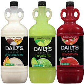 Daily's Cocktail Mix、ピニャコラーダ / マルガリータ / ストロベリー、各 64 オンス (3 個パック) Daily's Cocktail Mix, Pina Colada / Margarita / Strawberry, 64 Oz Each (Pack of 3)