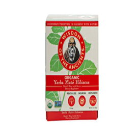 Wisdom of the Ancients オーガニック イェルバ マテ ティーバッグ、ハイビスカス、1.1 オンス Wisdom of the Ancients Organic Yerba Maté Tea Bags, Hibiscus, 1.1 oz