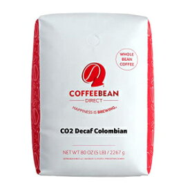 コーヒービーンダイレクトCO2カフェイン抜きのコロンビア、ホールビーンコーヒー、5ポンドバッグ Coffee Bean Direct CO2 Decaf Colombian, Whole Bean Coffee, 5-Pound Bag