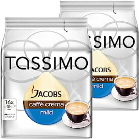 タッシモ・ジェイコブス・カフ? Crema ベルベット & マイルド、2 個パック、2 x 16 T ディスク Tassimo Jacobs Caff? Crema Velvety & Mild, Pack of 2, 2 x 16 T-Discs