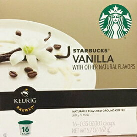 スターバックスバニラコーヒーKカップ、0.35オンス、16カウント Starbucks Vanilla Coffee K-Cups, 0.35 oz, 16 count