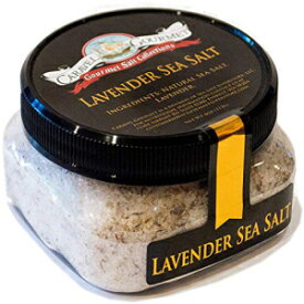 ラベンダー海塩 - フレンチラベンダーを注入したすべて天然の未精製海塩 - グルテン不使用、MSG不使用、非GMO - 調理用および仕上げ用の塩 - 4オンス 積み重ね可能な瓶 Lavender Sea Salt - All Natural Unrefined Sea Salt Infused with French Laven