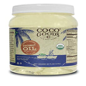 CocoGoods Co.ベトナムシングルオリジン有機精製ココナッツオイル（60液量オンス） COCOGOODSCO CocoGoods Co. Vietnam Single-Origin Organic Refined Coconut Oil (60 fl. oz)