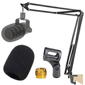 YOUSHARES の Rode Podmic 用ポップフィルター、プロフェッショナルブームアーム、ウィンドスクリーン付き Rode Podmic スタンド Rode Podmic Stand with Pop Filter, Professional Boom Arm and Windscreen for Rode Podmic by YOUSHARES