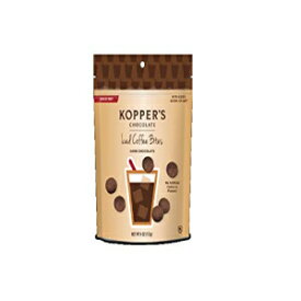コッパーズチョコレート - アイスコーヒーバイツ - ダークチョコレートとコーヒーセンターコーディアル - 113.4g ギフトバッグ Kopper's Chocolate - Iced Coffee Bites - Dark Chocolate With Coffee Center Cordials - 4 Ounce Gift Bag