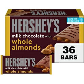 HERSHEY'S ミルクチョコレート ホールアーモンド入り キャンディーバー、1.45 オンス (36 個) HERSHEY'S Milk Chocolate with Whole Almonds Candy Bars, 1.45 oz (36 Count)