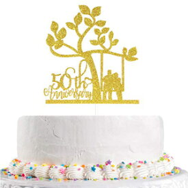 Talorine Glitter 50周年記念ケーキトッパー 結婚記念日 退職祝い MR&MRS ケーキトッパー We Still Do ウェディングパーティー ケーキデコレーション用品 (ゴールド) Talorine Glitter 50th Anniversary Cake Topper, Wedding Anniversary, Retire