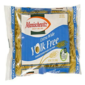 MANISCHEWITZ 卵黄不使用エクストラワイドヌードル、12 オンスバッグ (12 個パック) MANISCHEWITZ Yolk Free Extra Wide Noodles , 12-Ounce Bags (Pack of 12)