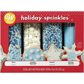 ウィルトン ホリデー スプリンクル メガ パック ブルー スプリンクルとスノーフレーク スプリンクル (1) Wilton Holiday Sprinkles Mega Pack Blue Sprinkles and Snowflake Sprinkles (1)
