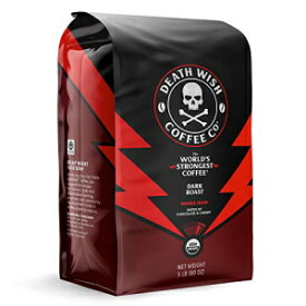 DEATH WISH COFFEE 全豆コーヒー [5ポンド] 世界最強のコーヒー、USDA認定オーガニック、フェアトレード、アラビカ豆とロブスタ豆（1パック） DEATH WISH COFFEE Whole Bean Coffee [5 Lbs.] The World's Strongest Coffee, USDA Certified Organi