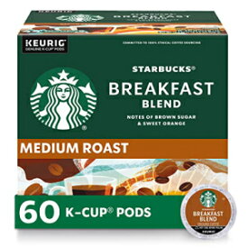 スターバックス K カップ コーヒー ポッド - ミディアム ロースト コーヒー - キューリグ ブルワーズ用ブレックファスト ブレンド - 100% アラビカ種 - 6 箱 (合計 60 ポッド) Starbucks K-Cup Coffee Pods—Medium Roast Coffee—Breakfast