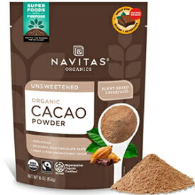 Navitas Organics オーガニックカカオパウダー、非遺伝子組み換え、フェアトレード、グルテンフリー、24オンス Navitas Organics Organic Cacao Powder, Non-GMO, Fair Trade, Gluten-Free, 24 Ounce