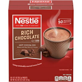 ネスレ ホットチョコレートパケット、ホットココアミックス、リッチチョコレートフレーバー、本物のココア製、50個（各0.71オンス）、35.5オンス Nestle Hot Chocolate Packets, Hot Cocoa Mix, Rich Chocolate Flavor, Made with Real Cocoa, 50 Count