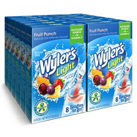 Wyler's Light Singles To Go パウダーパケット、ウォータードリンクミックス、フルーツポンチ、8 カウント/1 回分 (12 個パック) Wyler's Light Singles To Go Powder Packets, Water Drink Mix, Fruit Punch, 8 count/single serving (Pa