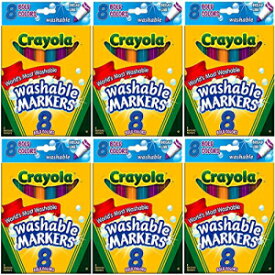 Crayola ウルトラクリーン マーカー、ブロードライン、太字 8 ea (6 個パック) Crayola Ultra-Clean Markers, Broad Line, Bold 8 ea (Pack of 6)
