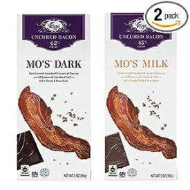 ヴォージュ ミルク & ダーク チョコレート ベーコン キャンディ バー (2 パック) - Mo's ミルク チョコレート ベーコン バー + Mo's ダーク チョコレート ベーコン バー Vosges Milk & Dark Chocolate Bacon Candy Bars (2 Pack) -