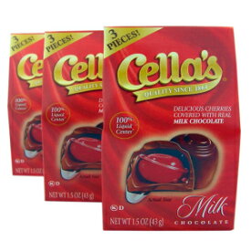 Cella's ミルクチョコレートカバードチェリーミニボックス、1.5オンス、3個パック Cella's Milk Chocolate Covered Cherries Mini Box, 1.5 oz, Pack of 3
