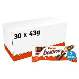 フェレロ キンダー ブエノ ウエハース クッキー、1.5 オンス (43 g) (30 個パック) Ferrero Kinder Bueno Wafer Cookies, 1.5 Ounce (43 g) (Pack of 30)