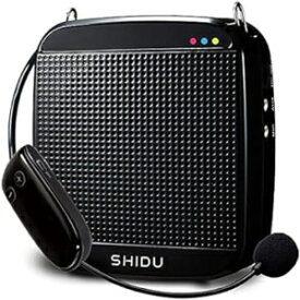 SHIDU ワイヤレス音声アンプ S613 オリジナルワイヤレス音声アンプ、ヘッドセットマイク付き 18W 充電式ポータブルミニ PA システムスピーカー、教師、フィットネスインストラクター、ヨガ、ツアーガイド用 SHIDU Wireless Voice Amplifier S613 Original Wire