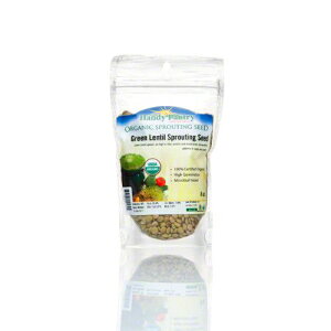L@Yq: 8IX - ̎qAX[vA܂̓XvEgT_AXvEg̐Atp̊Y Organic Dried Green Lentil Sprouting Seed: 8 Oz - Dry Lentils for Planting Garden