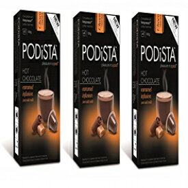 ホットチョコレートネスプレッソ対応カプセルホットココアポッド-キャラメルインフュージョン-3パック-30ポッドパッケージ Podista Hot Chocolate Nespresso Compatible Capsules Hot Cocoa Pods - Caramel Infusion - 3 Pack - 30 Pod Package