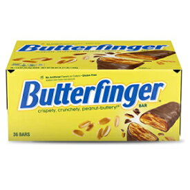 Butterfinger、36 個、チョコレート風味、ピーナッツバター風味、フルサイズの個別包装キャンディバー、トリック オア トリート キャンディ、各 1.9 オンス Butterfinger, 36 Count, Chocolatey, Peanut-Buttery, Full Size Individually Wrapped Candy