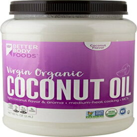 BetterBody Foods オーガニック バージン ココナッツ オイル、82 オンス ジャー BetterBody Foods Organic Virgin Coconut Oil, 82 Ounce Jar