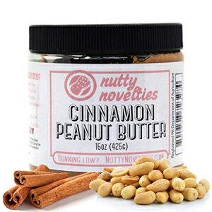 ナッツノベルティシナモンピーナッツバター-高タンパク質、低糖の健康的なピーナッツバター-コレステロール、防腐剤、塩を含まないすべて天然のピーナッツバター-カリカリのピーナッツバター-15オンス Nutty Novelties Cinnamon Peanut Butter - High Protein, Low